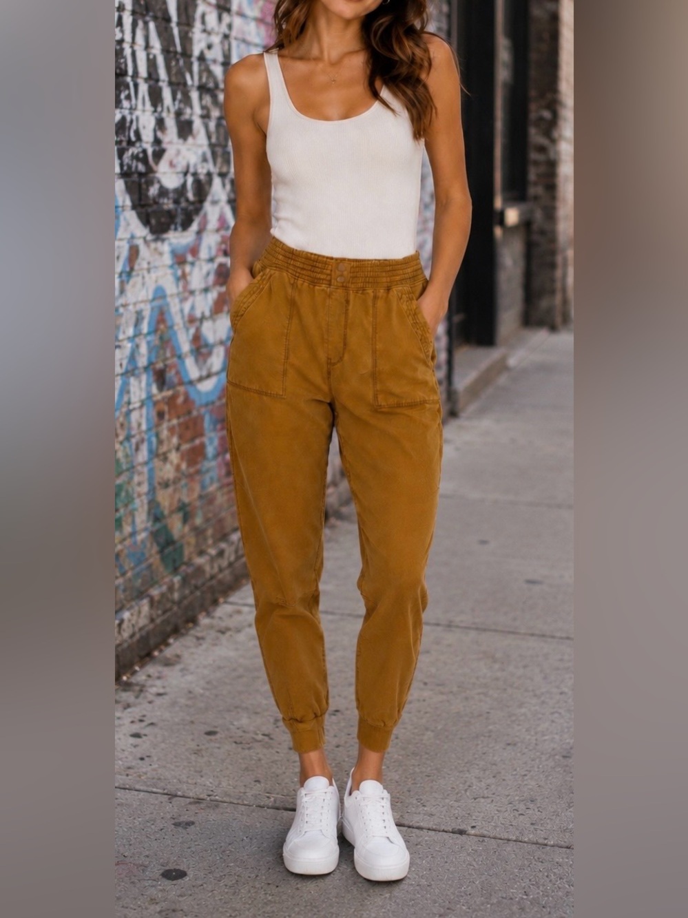 Saturday Sunday by Anthropologie Dark Khaki Jogger Pants - Size S